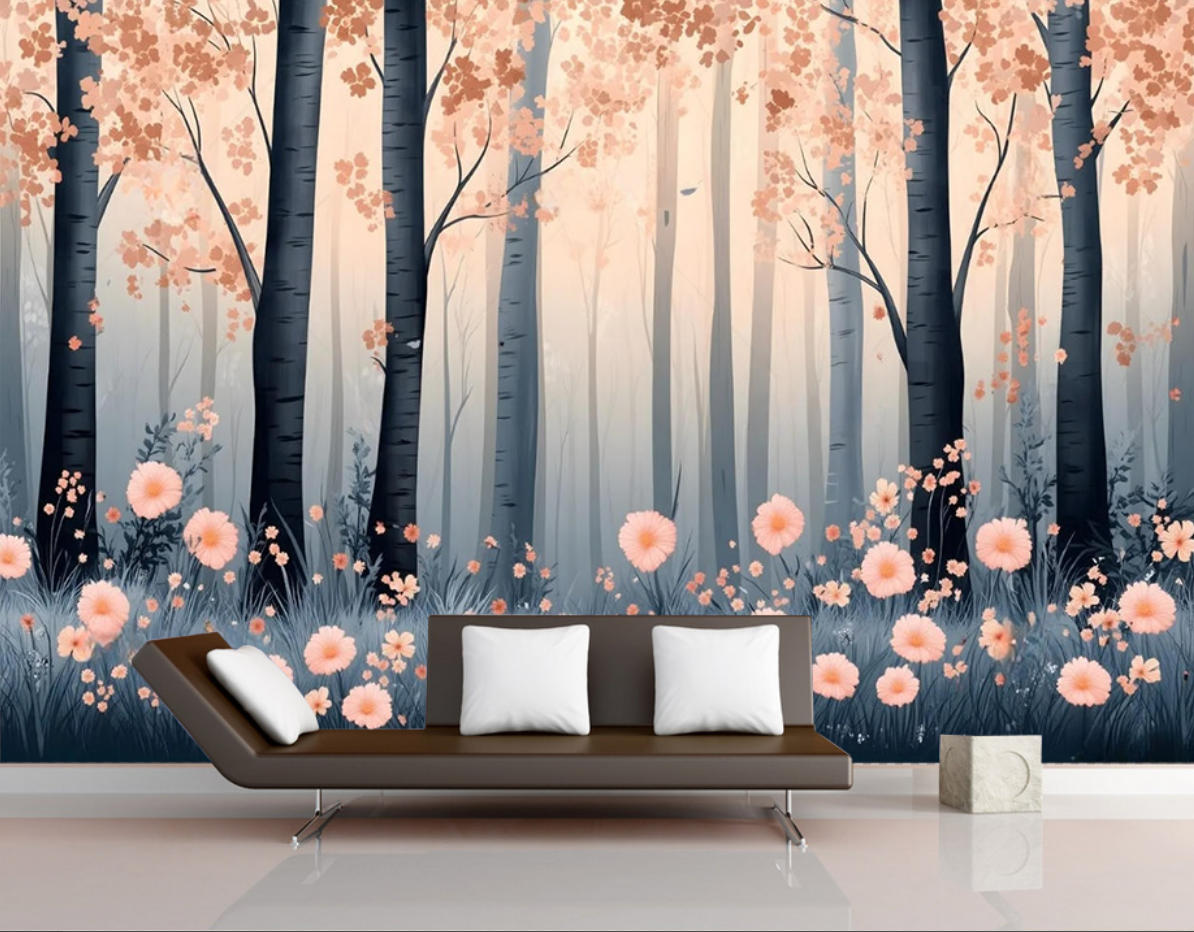 Home Improvement Materials - custom Green Forest wallpapers for living