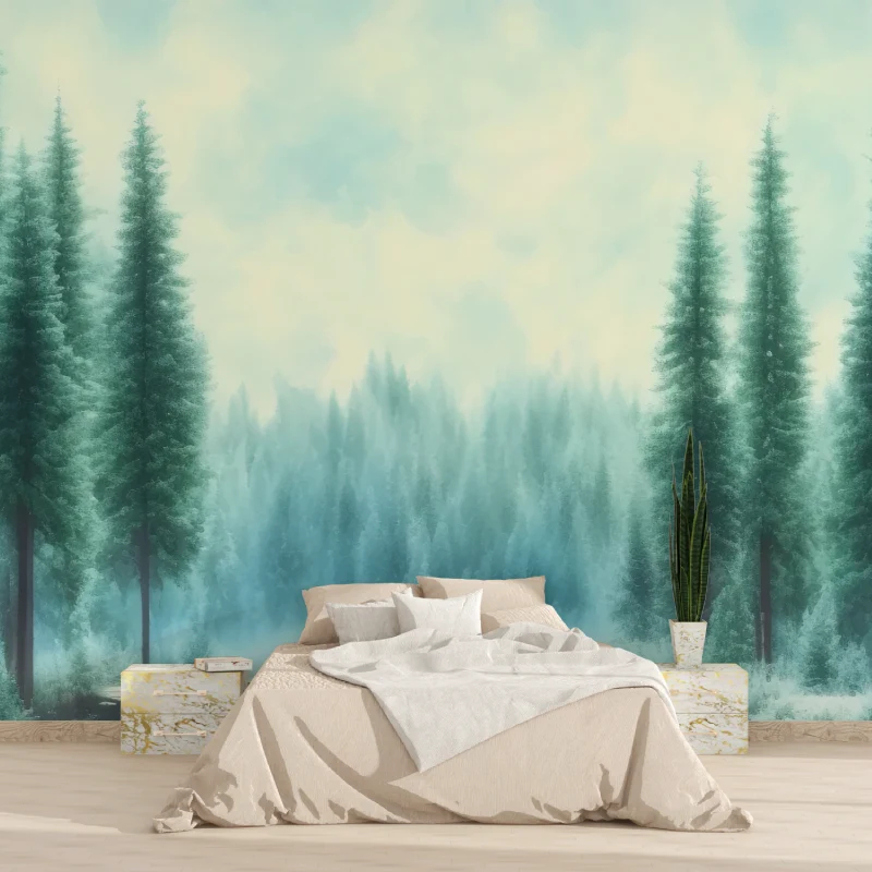 custom Green Forest wallpapers - Home Improvement Materials ulasan dan harga