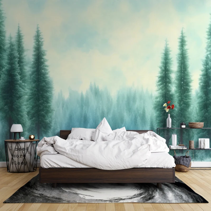 custom Green Forest wallpapers - Home Improvement Materials ulasan dan harga