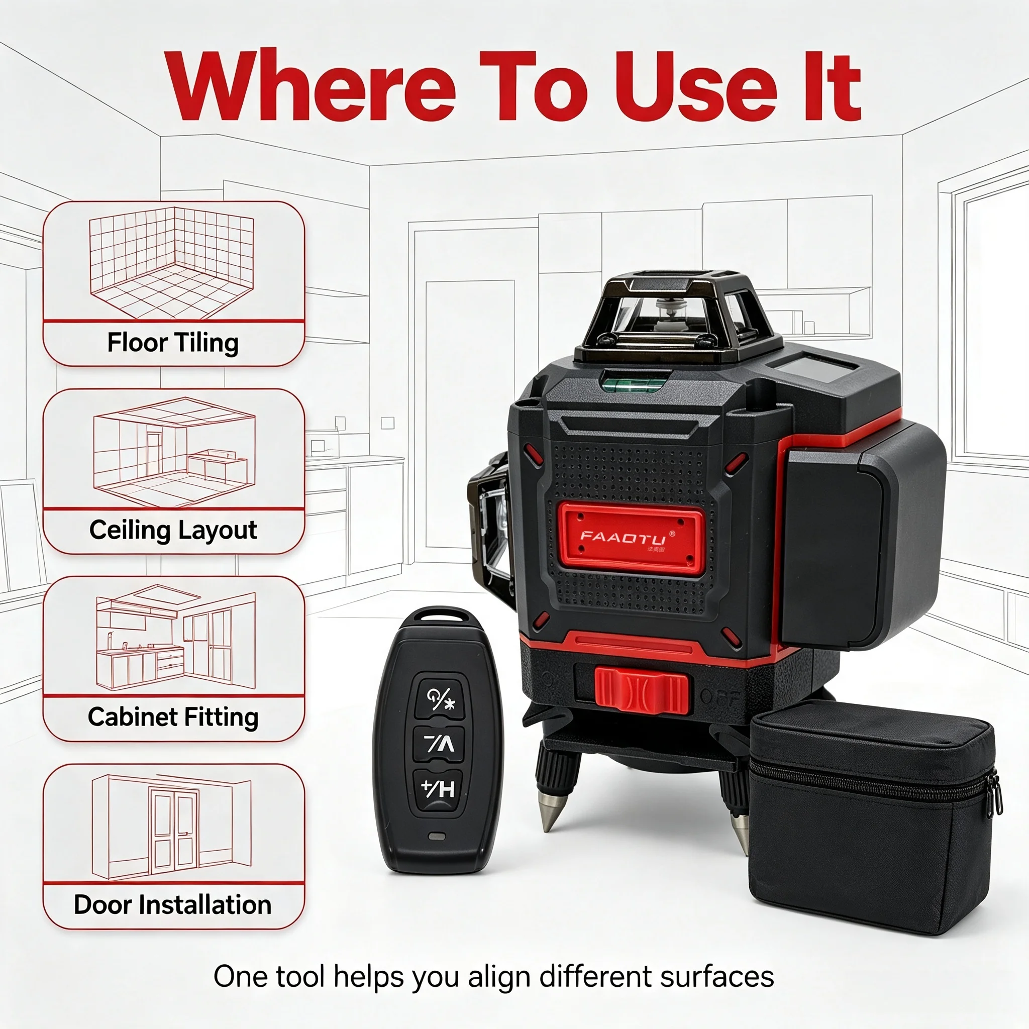 FAAOTU Digital 360-Degree Cros - Level Laser Line ulasan dan harga