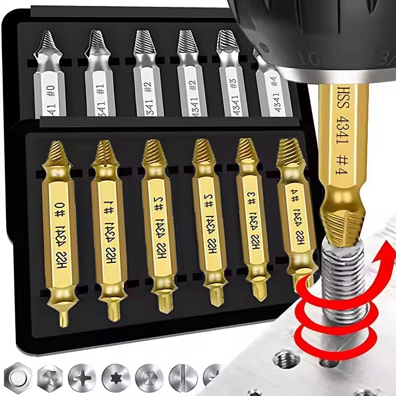 Damaged Broken Screw Extractor - Drill Bit Set ulasan dan harga